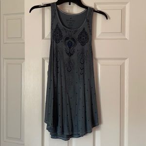 American Eagle Soft&Sexy Blue Patterned Tank Top